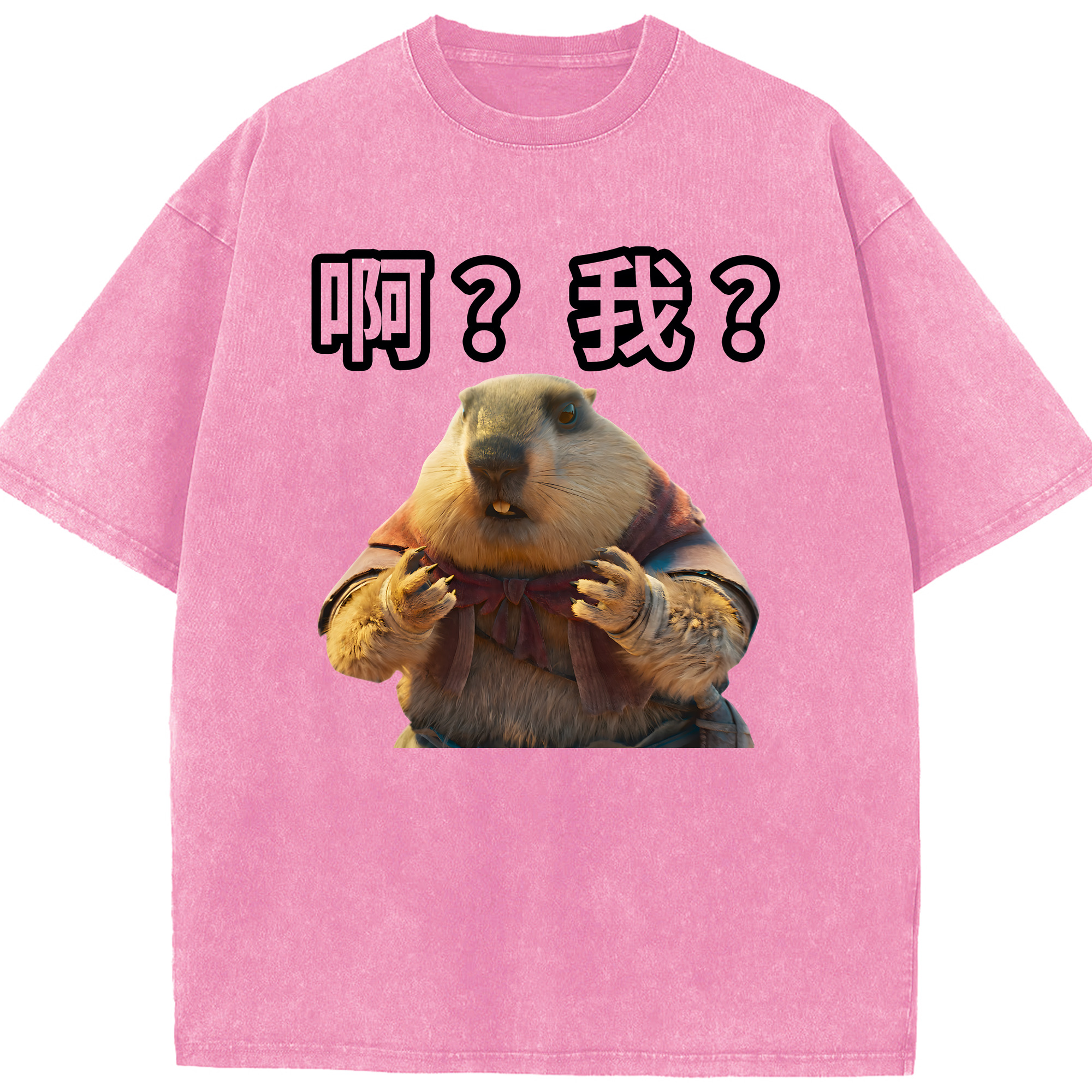 （画像用） Ne Zha 2 ナタ 魔童の大暴れ 綿100% ヴィンテージ風 半袖Tシャツ（フロントプリント）